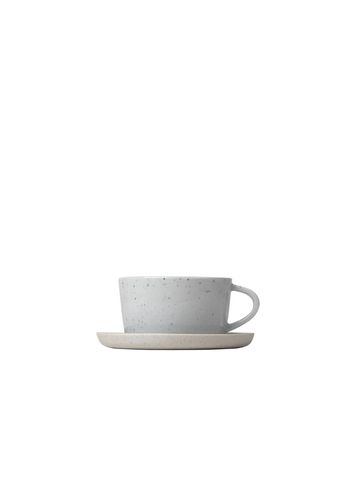Blomus - Cup - Set of 2 Coffee Cups with saucer - Sablo - Grey