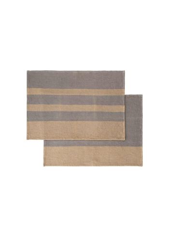 Blomus - Tea Towel - GANO Set Of 2 Tea Towels - Steel Gray / Tan