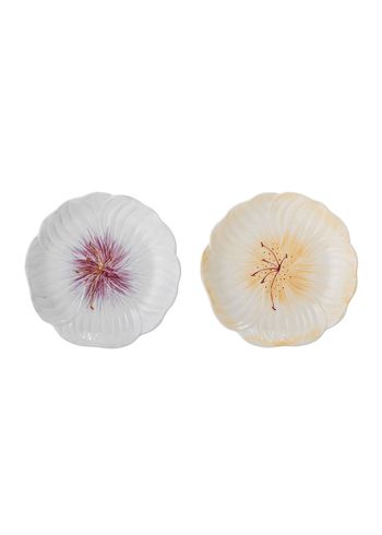 Bloomingville - Tallrikar - Mimosa Plates - Purple/Yellow - Set of 2