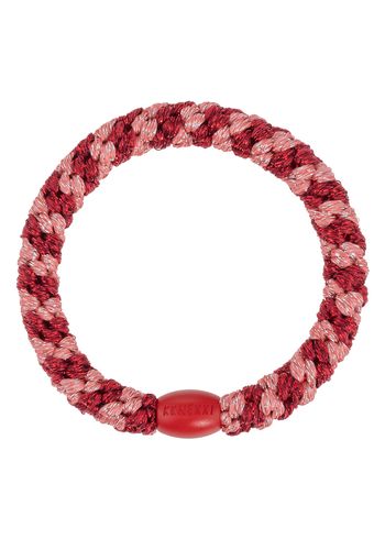 Bon Dep - Viazanie vlasov - Kknekki Hair Ties - Coral bordeaux glitter stripe