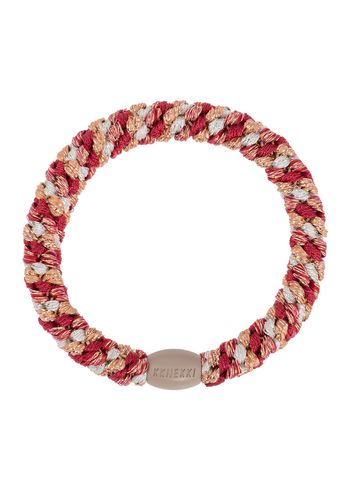 Bon Dep - Elastique pour cheveux - Kknekki Hair Ties - Mix raspberry ivory glitter