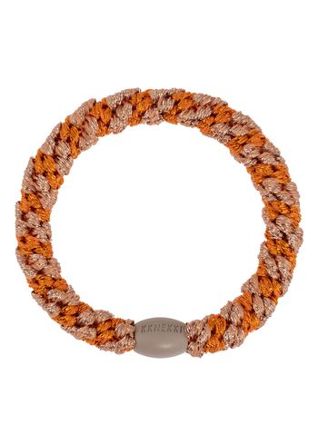 Bon Dep - Haargummi - Kknekki Hair Ties - Orange rosewood glitter stripe