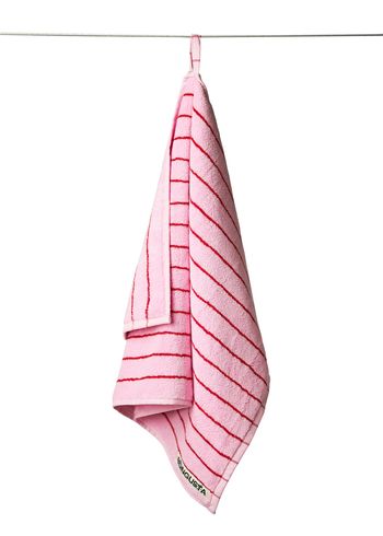 Bongusta - Handdoek - Naram Towels - Baby Pink / Ski Patrol Red