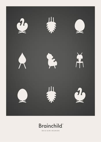 Brainchild - Affisch - Design icons Poster - Dark grey - No Frame