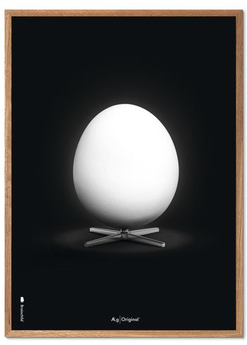 BrainChild - Poster - Klassisk – Sort – Æg - Ramme i lys egetræ