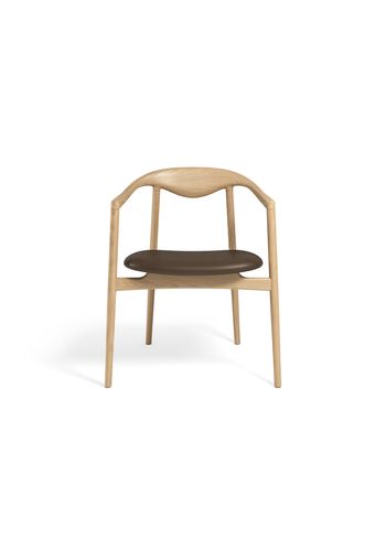 Brdr. Krüger - Bar stool - Jari Spisebordsstol - Eg Klar Voks Olieret - Spectrum, Cinnamon Læder - 30146