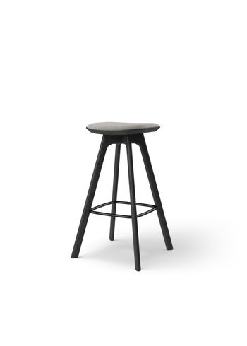 Brdr. Krüger - Bar stool - Pauline Barstol 75 cm - Eg Sortmalet - Hallingdal, Grå Tekstil - 0113