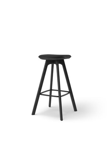 Brdr. Krüger - Bar stool - Pauline Barstol 75 cm - Eg Sortmalet - Savanne, Black Læder - 30314