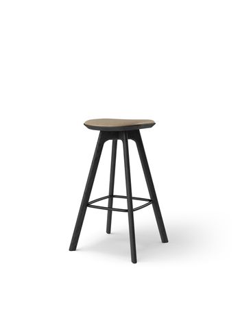 Brdr. Krüger - Bar stool - Pauline Barstol 75 cm - Eg Sortmalet - Spectrum, Almond Læder - 30150