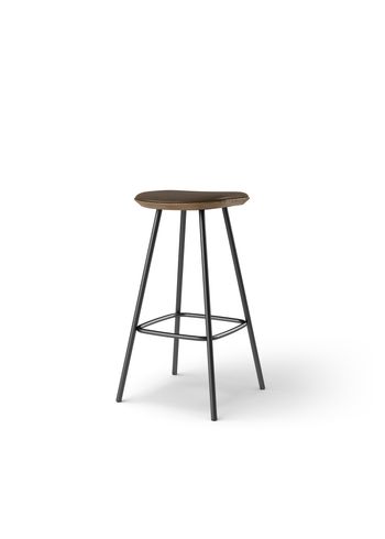 Brdr. Krüger - Bar stool - Pauline Barstol 75 cm metalstel - Eg Røget Olieret - Spectrum, Cinnamon Læder - 30146