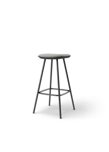 Brdr. Krüger - Bar stool - Pauline Barstol 75 cm metalstel - Eg Sortmalet - Hallingdal, Grå Tekstil - 0113