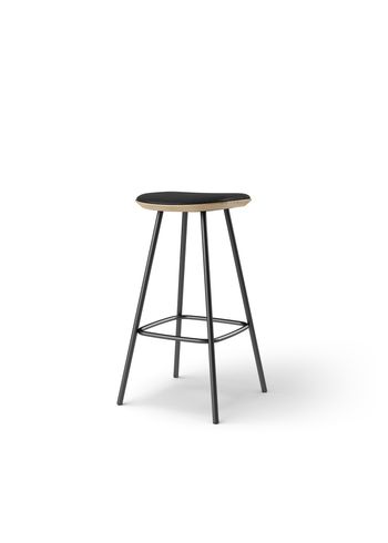 Brdr. Krüger - Bar stool - Pauline Barstol 75 cm metalstel - - Savanne, Black Læder - 30314