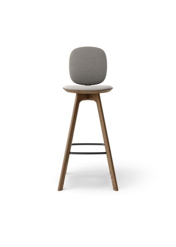Brdr. Krüger - Bar stool - Pauline Comfort Barstol 75 cm - Eg Røget Olieret - Hallingdal, Grå Tekstil - 0113