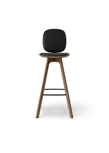 Brdr. Krüger - Bar stool - Pauline Comfort Barstol 75 cm - Eg Røget Olieret - Savanne, Black - Læder 30314