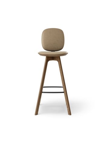 Brdr. Krüger - Bar stool - Pauline Comfort Barstol 75 cm - Eg Røget Olieret - Spectrum, Almond Læder - 30150