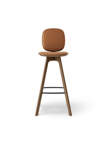 Brdr. Krüger - Bar stool - Pauline Comfort Barstol 75 cm - Eg Røget Olieret - Spectrum, Brandy Læder - 30155