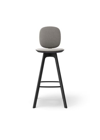 Brdr. Krüger - Bar stool - Pauline Comfort Barstol 75 cm - Eg Sortmalet - Hallingdal, Grå Tekstil - 0113