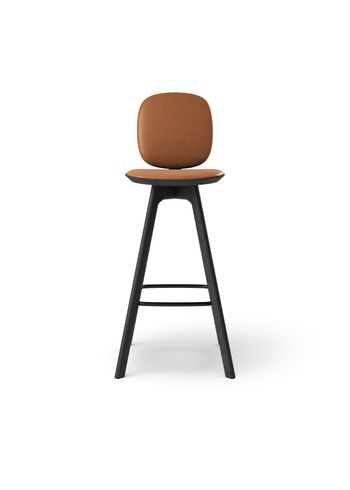Brdr. Krüger - Bar stool - Pauline Comfort Barstol 75 cm - Eg Sortmalet - Spectrum, Brandy Læder - 30155