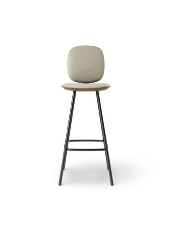 Brdr. Krüger - Bar stool - Pauline Comfort Barstol 75 cm metalstel - Eg Røget Olieret - Spectrum, Oyster Læder - 30157