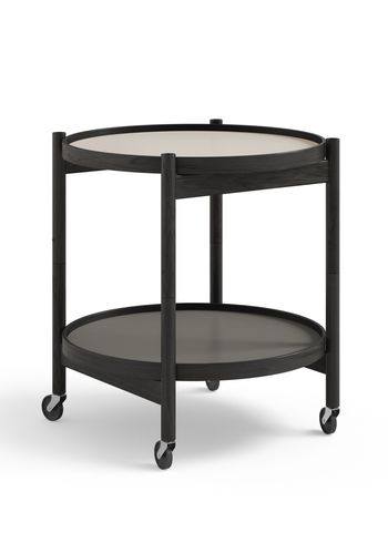 Brdr. Krüger - Table - Bølling Tray Table 50 / Black Stained Oak - STONE - Light Grey/Dark Grey