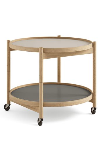 Brdr. Krüger - Tabela - Bølling Tray Table 60 / Oiled Oak - STONE - Light Grey/Dark Grey