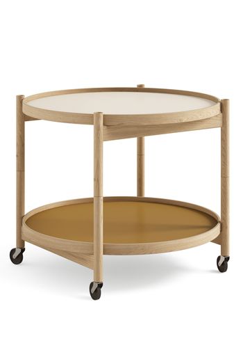 Brdr. Krüger - Tabela - Bølling Tray Table 60 / Oiled Oak - SUNNY - Yellow/Cream