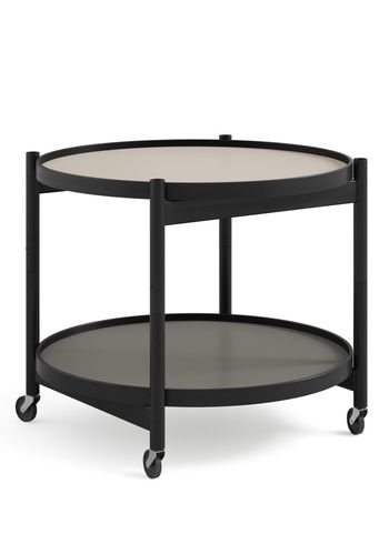 Brdr. Krüger - Consiglio - Bølling Tray Table 60 / Black Stained Beech - STONE - Light Grey/Dark Grey