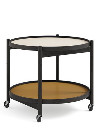 Brdr. Krüger - Junta - Bølling Tray Table 60 / Black Stained Oak - SUNNY - Yellow/Cream