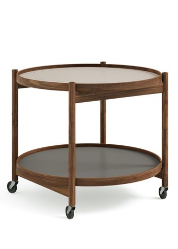 Brdr. Krüger - Bord - Bølling Tray Table 60 / Oiled Walnut - STONE - Light Grey/Dark Grey