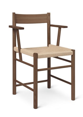 Brdr. Krüger - Dining chair - F-Chair w/ Armrest - Smoked Oak / Paper Braid