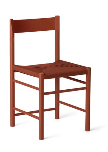 Brdr. Krüger - Cadeira de jantar - F Dining chair without armrests - Ask Rødlakeret, Rød Polyester Fletsæde