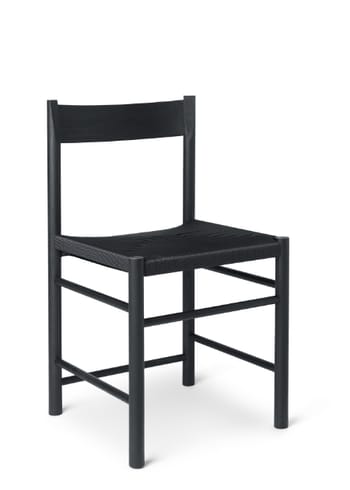 Brdr. Krüger - Sedia da pranzo - F Dining chair without armrests - Ask Sortlakeret, Sort Polyester Fletsæde