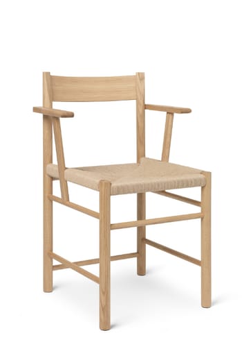 Brdr. Krüger - Dining chair - F Spisebordsstol m. armlæn og papirflet - Eg Klar Voks Olieret