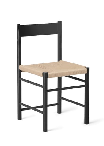 Brdr. Krüger - Dining chair - F Dining chair natural paper cord - Ask Sortlakeret