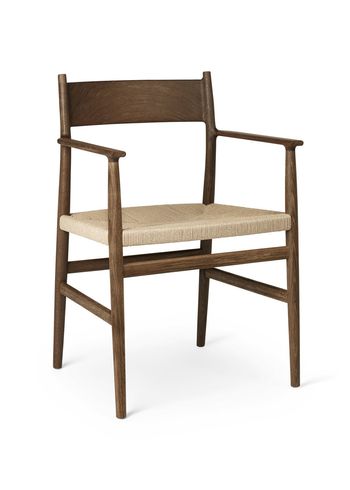 Brdr. Krüger - Krzesło - ARV Chair with armrests - Eg røget olieret / Flettet sæde