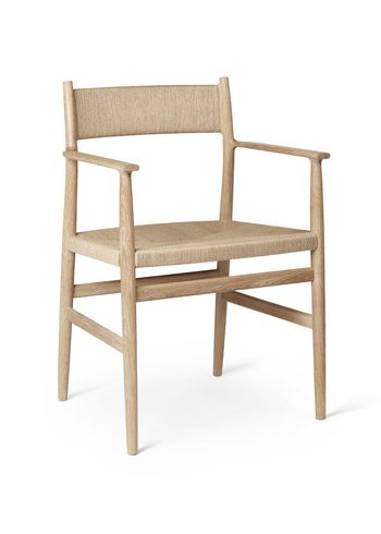 Brdr. Krüger - Krzesło - ARV Chair with armrests - Hvidolieret Eg / Flettet sæde og ryg