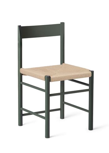 Brdr. Krüger - Krzesło - F-Chair - Ash Dark Green Lacquered / Paper Braid