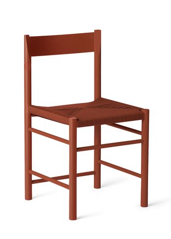 Brdr. Krüger - Stol - F-Chair - Ask Rødlakeret / Rød Polyester Fletsæde