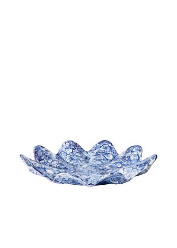 Broste CPH - Piatto decorativo - Lilja Deco Plate - Intense Blue/White