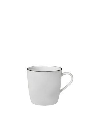 Broste CPH - Kopp - Salt - Tea Cup - White With Black Rim