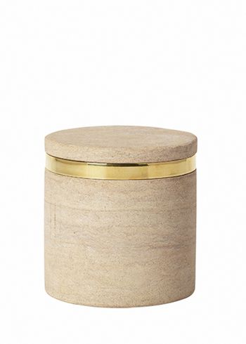 Broste CPH - Pot - Ring Sand Stone Jar - Sandstone / Gold