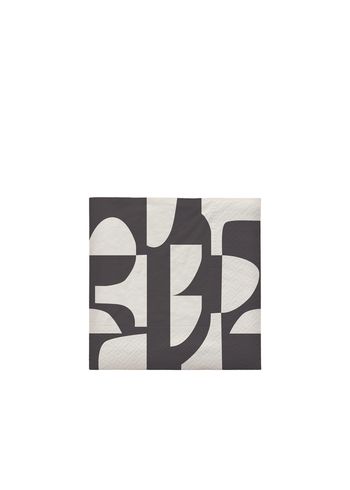 Broste CPH - Serviettes en papier - Lara Paper Napkin - Black/Off White