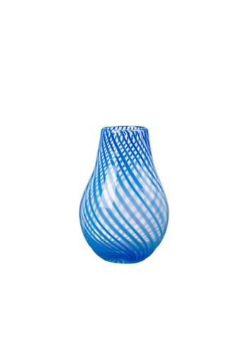 Broste CPH - Vase - Vase 'Ada Crosstripe' - Intense Blue