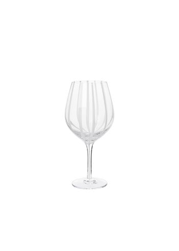 Broste CPH - Vinglas - Stripe Rødvinsglas - Clear/White