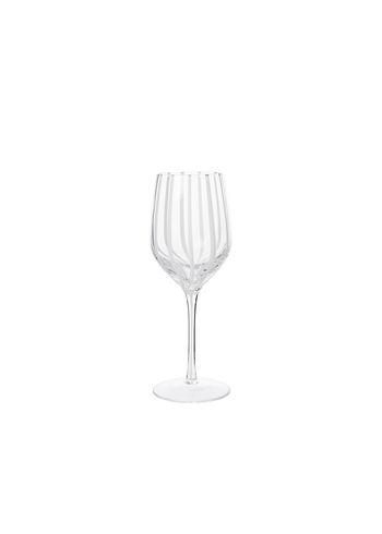 Broste CPH - Vinglas - Stripe Hvidvinsglas - Clear/White