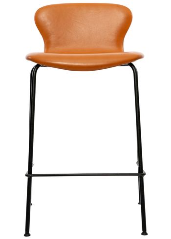 Bruunmunch - stołek barowy - PLAYchair Counter LowBack - Fully Upholstered: Cognac Hero Leather