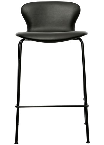 Bruunmunch - stołek barowy - PLAYchair Counter LowBack - Fully Upholstered: Black Hero Leather