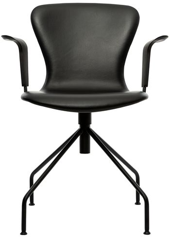 Bruunmunch - Puheenjohtaja - PLAY Arm chair Swing - Fully Upholstered: Black Hero Leather