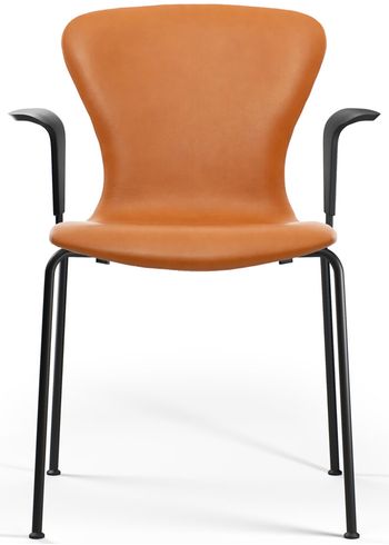 Bruunmunch - Chaise - PLAY arm chair Tube - Fully Upholstered: Cognac Hero Leather