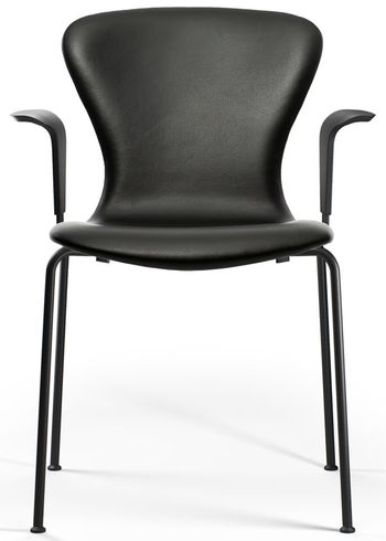 Bruunmunch - Puheenjohtaja - PLAY arm chair Tube - Fully Upholstered: Black Hero Leather